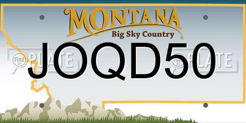 JOQD50 Montana License Plate