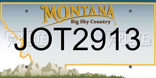JOT2913 Montana License Plate