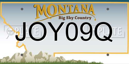 JOY09Q Montana License Plate