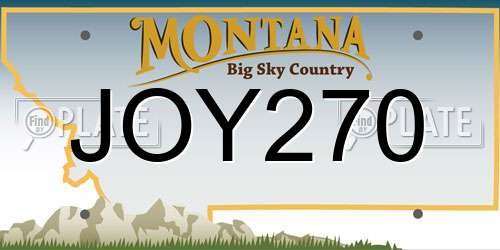 JOY270 Montana License Plate