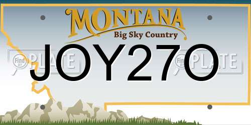 JOY27O Montana License Plate