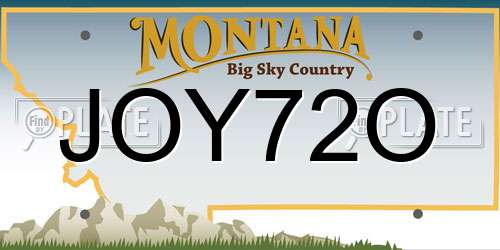 JOY72O Montana License Plate