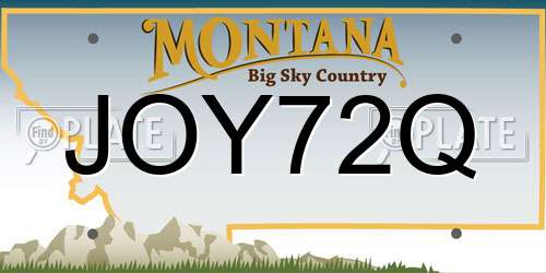 JOY72Q Montana License Plate