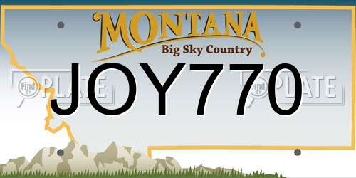 JOY770 Montana License Plate