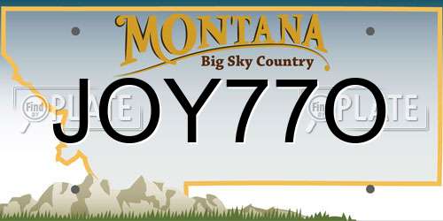 JOY77O Montana License Plate