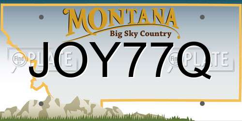 JOY77Q Montana License Plate