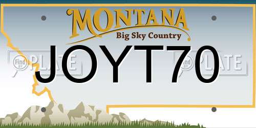JOYT70 Montana License Plate