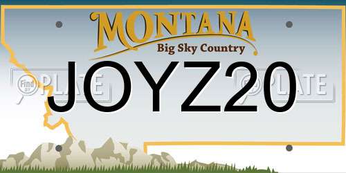 JOYZ20 Montana License Plate