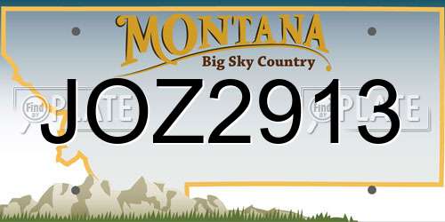 JOZ2913 Montana License Plate
