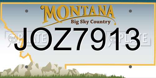 JOZ7913 Montana License Plate