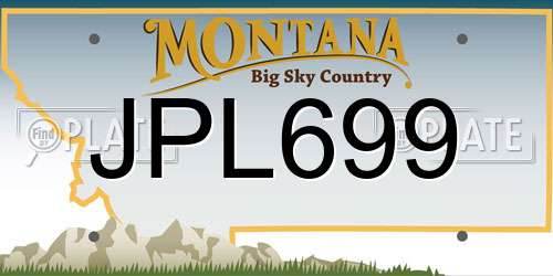 JPL699 Montana License Plate