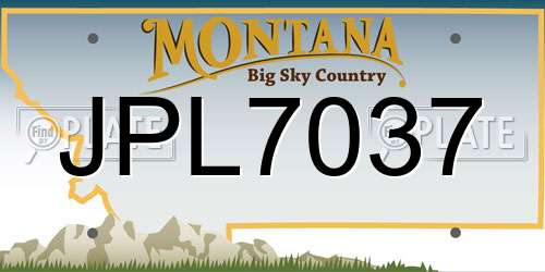 JPL7037 Montana License Plate