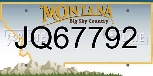 JQ67792 Montana License Plate