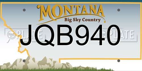JQB940 Montana License Plate
