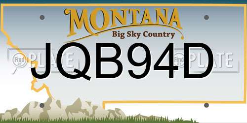 JQB94D Montana License Plate