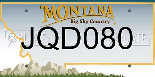 JQD080 Montana License Plate