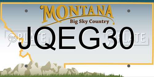 JQEG30 Montana License Plate