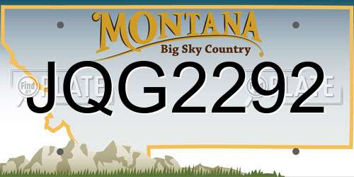 JQG2292 Montana License Plate