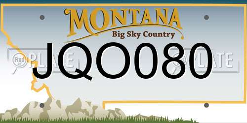 JQO080 Montana License Plate