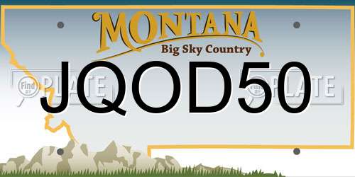 JQOD50 Montana License Plate