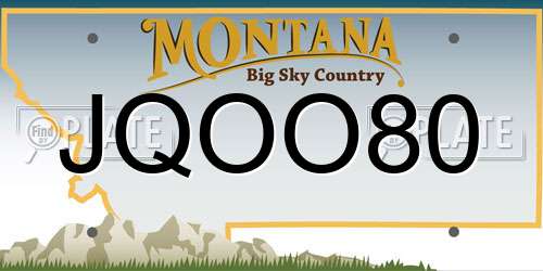 JQOO80 Montana License Plate