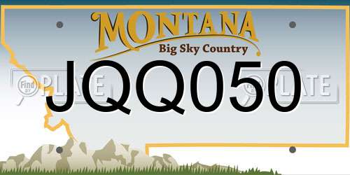 JQQ050 Montana License Plate