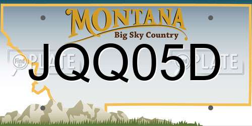 JQQ05D Montana License Plate