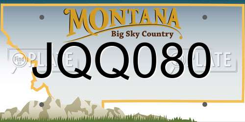 JQQ080 Montana License Plate