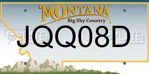 JQQ08D Montana License Plate