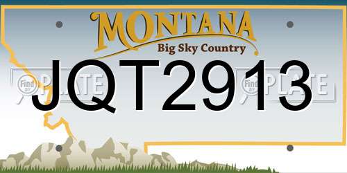 JQT2913 Montana License Plate