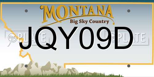 JQY09D Montana License Plate
