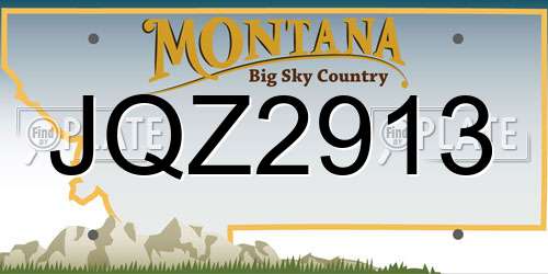 JQZ2913 Montana License Plate