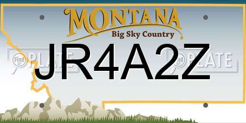 JR4A2Z Montana License Plate