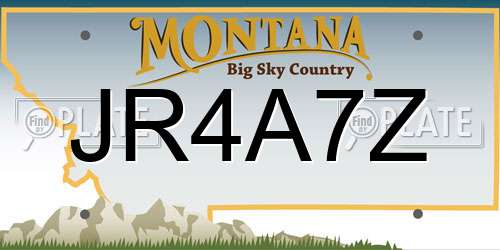 JR4A7Z Montana License Plate