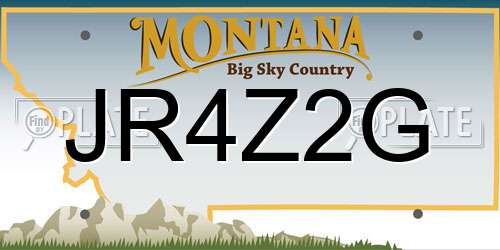 JR4Z2G Montana License Plate