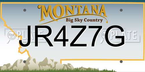 JR4Z7G Montana License Plate