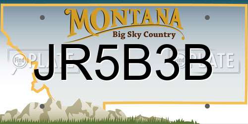 JR5B3B Montana License Plate