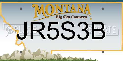 JR5S3B Montana License Plate