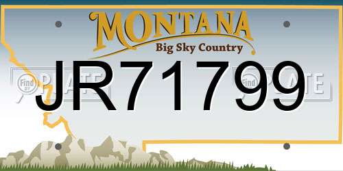 JR71799 Montana License Plate