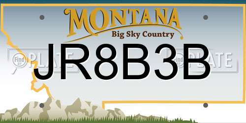 JR8B3B Montana License Plate