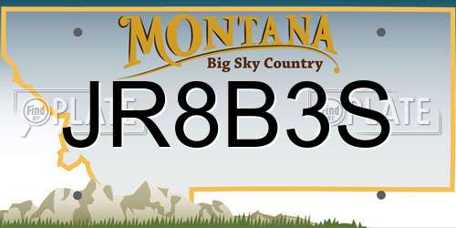 JR8B3S Montana License Plate