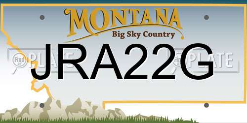 JRA22G Montana License Plate
