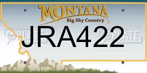 JRA422 Montana License Plate