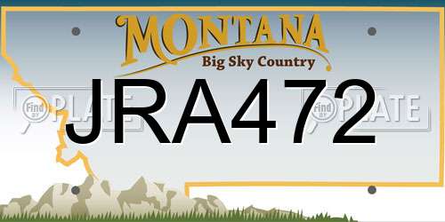 JRA472 Montana License Plate