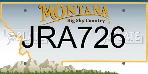 JRA726 Montana License Plate