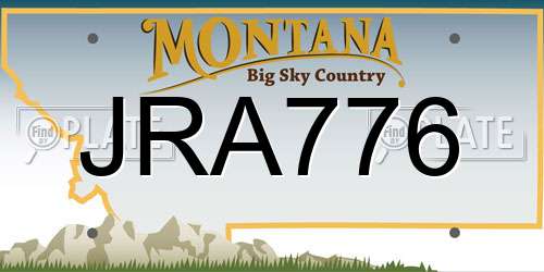JRA776 Montana License Plate