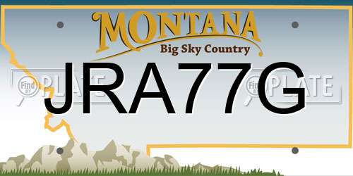 JRA77G Montana License Plate
