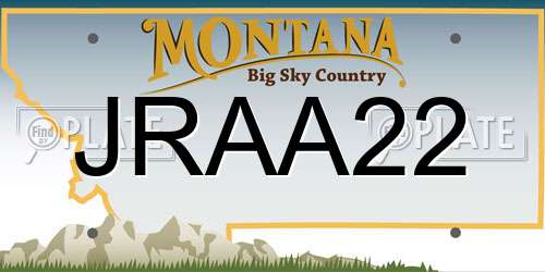 JRAA22 Montana License Plate