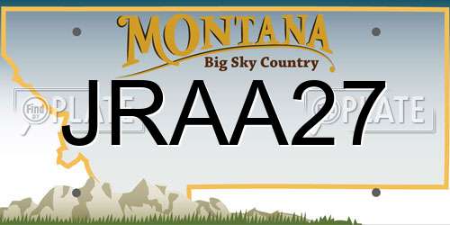 JRAA27 Montana License Plate