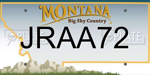 JRAA72 Montana License Plate